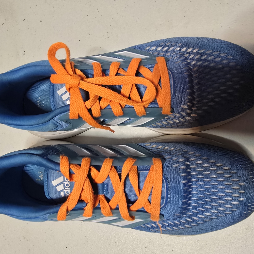Adidas Blue and‎ Orange Sneakers with Breathable Mesh